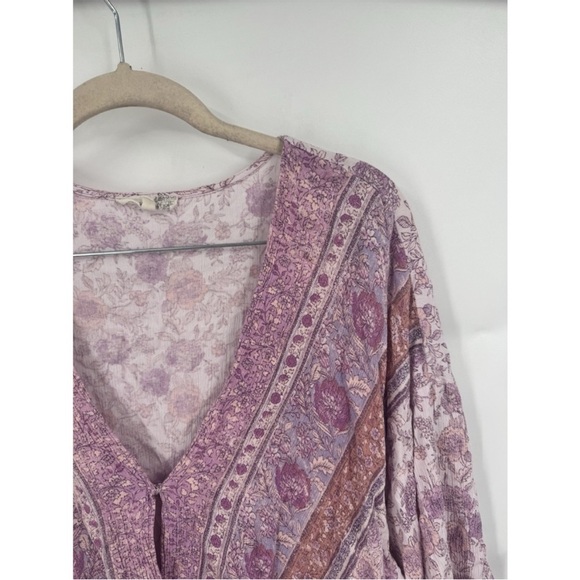 Mystree Lavender and Mauve Boho V-Neck Tunic - Picture 3 of 3